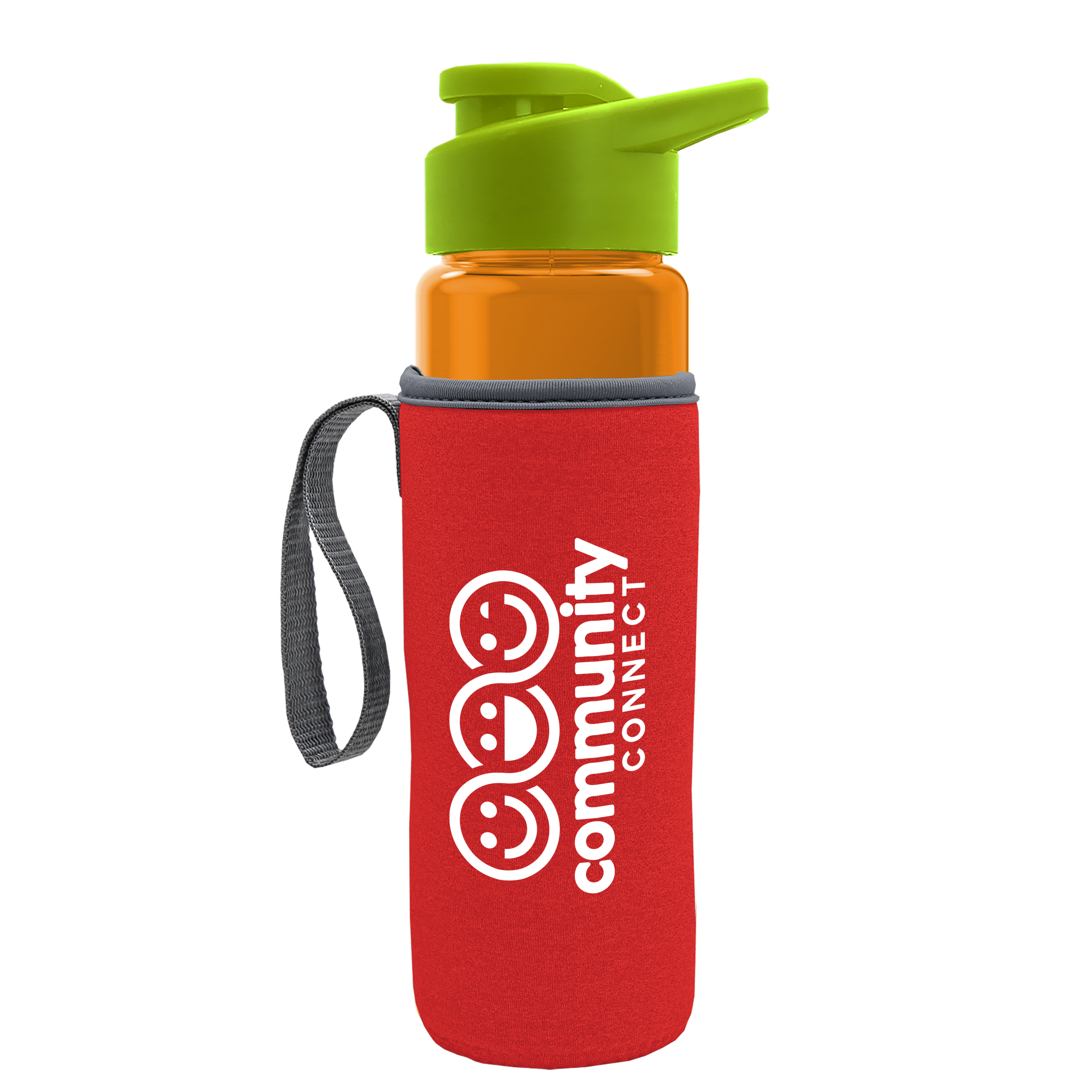 Wave Tritan® Bottle with Drink-Thru Lid and Insulated Caddy - 24 oz.